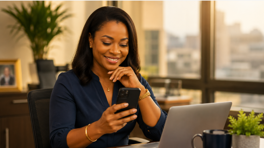 Parent receiving SafeGate arrival notification on phone